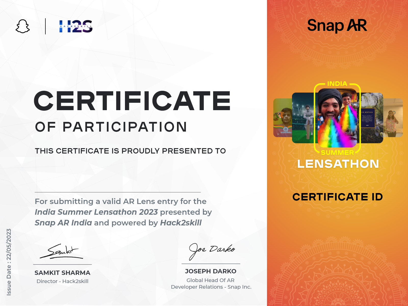 Certificate
